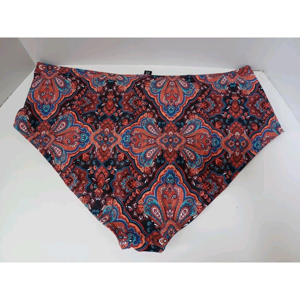 NWT BLOOMCHIC Bandana Printed High‎ Waist Bikini Bottom Size 28
